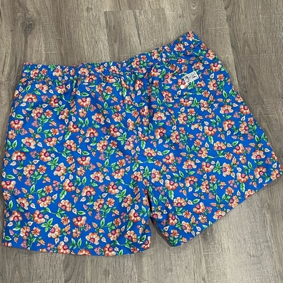 Polo Ralph Lauren 2XLT Tall Navy Paisley Floral Lined Horse Logo Swim Trunks - Picture 10 of 13